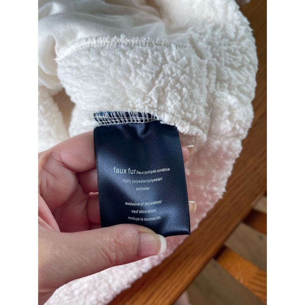 Tommy Hilfiger White Fuzzy Zip-Up Sweatshirt Size XL New! - Picture 6 of 8